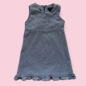 Ralph Lauren Toddler Light Blue Sleeveless Ruffle Hem Corduroy Dress Size 2T